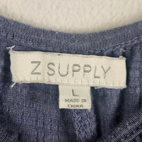 ZSUPPLY Textured Flared Jumpsuit Women’s SZ LG Blue Boho Oversized Breathable - Picture 3 of 16